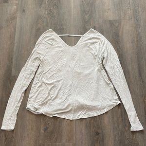 Abercrombie & Fitch gray and white striped long sleeve top